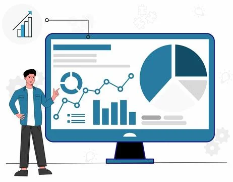 Data analist concept vector Stock Illustration