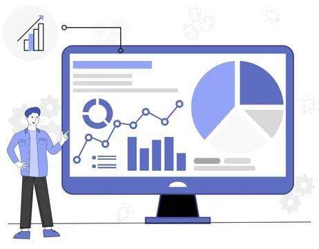 Data analist concept vector Stock Illustration