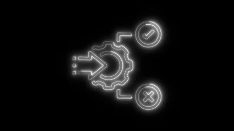 Data Analysis Algorithm Outline Icon in HD Video Neon Animation Stock Footage 304553915