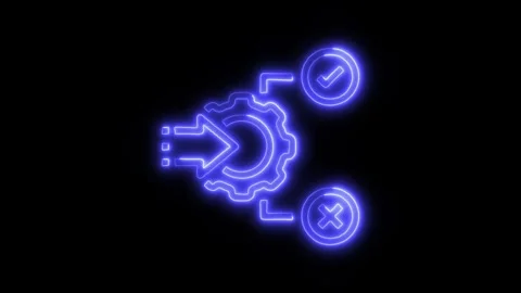 Data Analysis Algorithm Outline Icon in HD Video Neon Animation Video stock 304553918