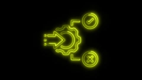Data Analysis Algorithm Outline Icon in HD Video Neon Animation Video stock 304553920