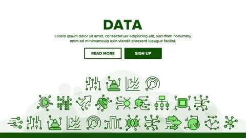 Data Analysis Analytic Landing Header Vector 스톡 일러스트