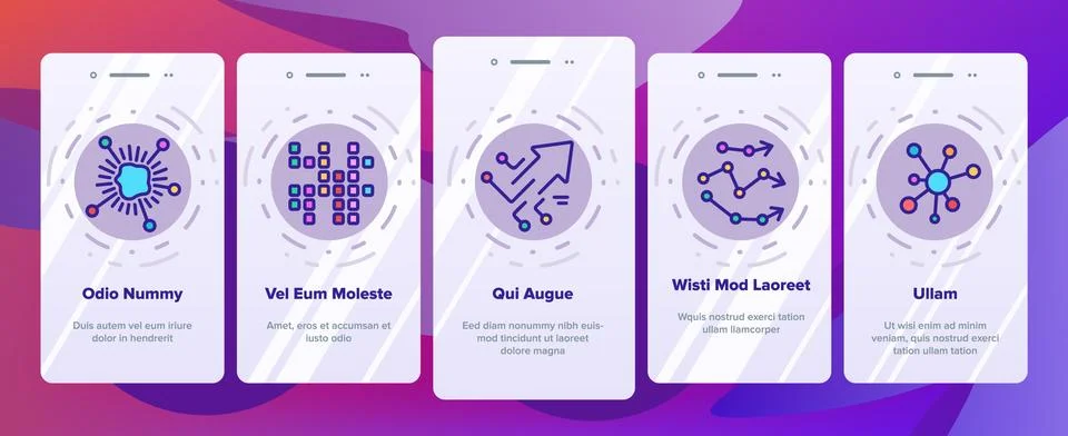 Data Analysis Analytic Onboarding Icons Set Vector 스톡 일러스트