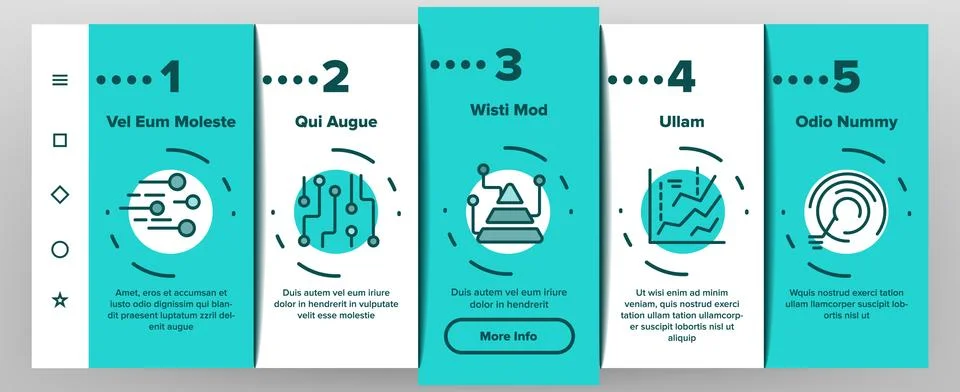 Data Analysis Analytic Onboarding Icons Set Vector 스톡 일러스트
