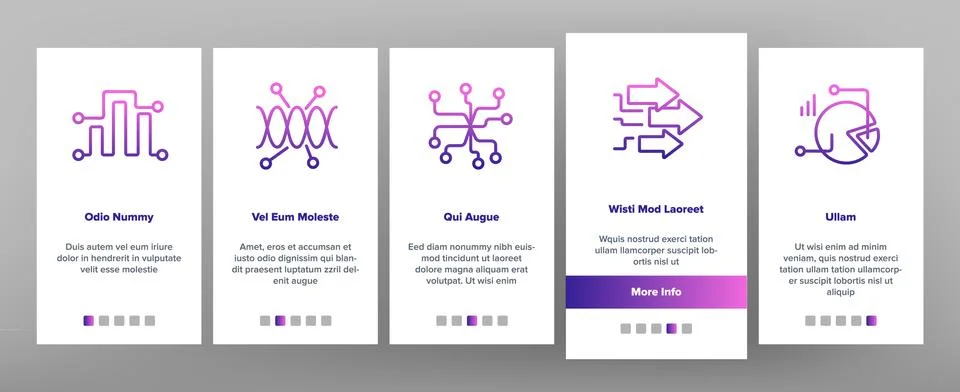 Data Analysis Analytic Onboarding Icons Set Vector 스톡 일러스트