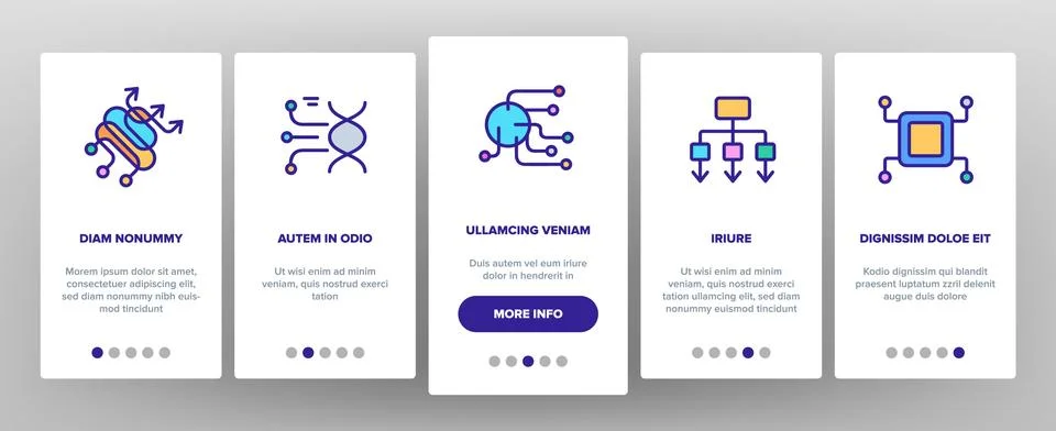 Data Analysis Analytic Onboarding Icons Set Vector 스톡 일러스트