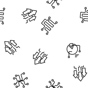 Data Analysis Analytic Vector Seamless Pattern Stock Illustration