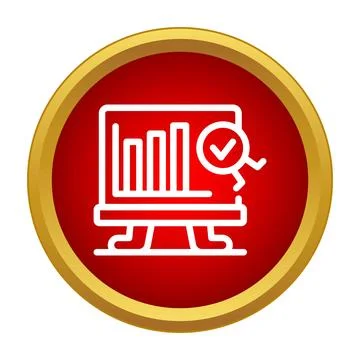 Data analysis and audit with checkmark on monitor Stock Illustration
