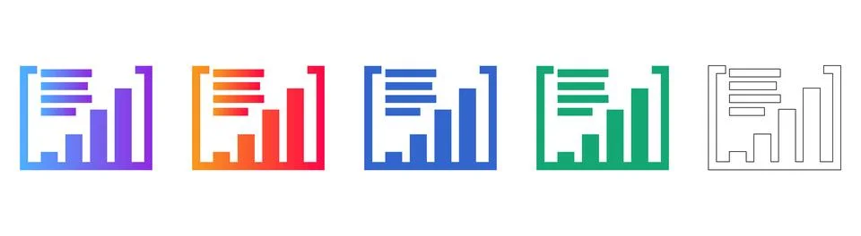 Data Analysis and Bar Chart Document Icons Stock Illustration
