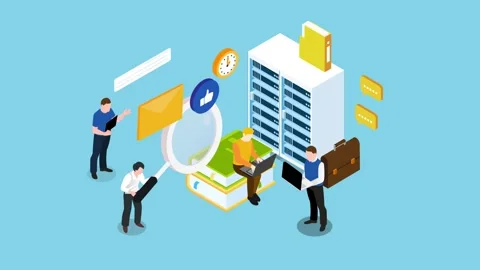 Data Analysis and Business Collaboration with Digital Tools 3d animation ca.. Video stock 302533204