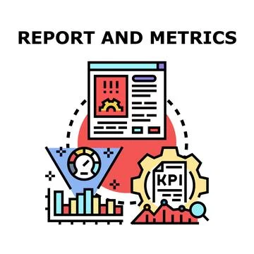 Data analysis and business report metrics concept 库存插图