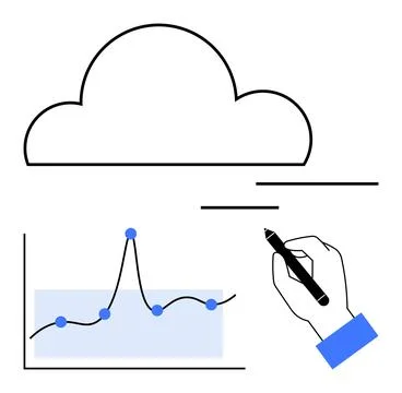 Data Analysis and Cloud Collaboration A Modern Approach to Insights and Con.. Stock Illustration