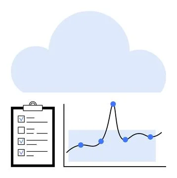 Data Analysis and Cloud Computing with Growth Metrics and Organized Task Ma.. Stock Illustration