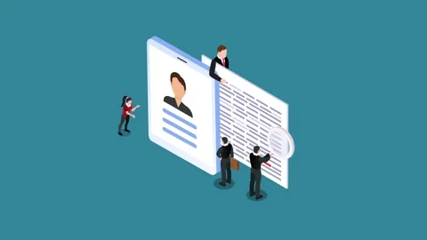 Data Analysis and Digital Profile Review 3d animation cartoon Video stock 302533425