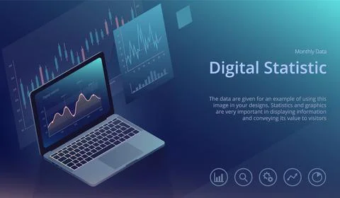 Data analysis and digital statistics イラスト素材