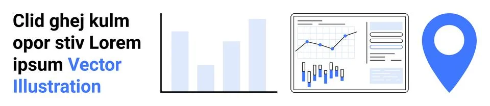 Data Analysis and Geolocation Business Dashboard with Graphs and Charts イラスト素材