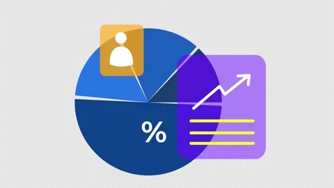 Data analysis and insights in a cartoon animation. Business performance chart Stock Footage 294931085