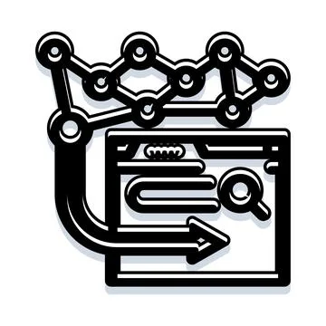 Data analysis and network search processing concept Stock Illustration