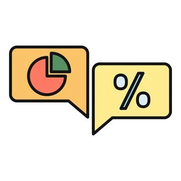 Data analysis and percentage reporting message bubbles Stock Illustration