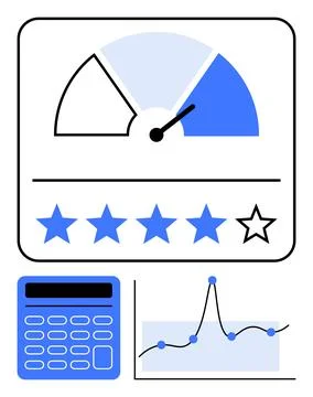 Data Analysis and Performance Rating Dashboard for Business Insights 스톡 일러스트