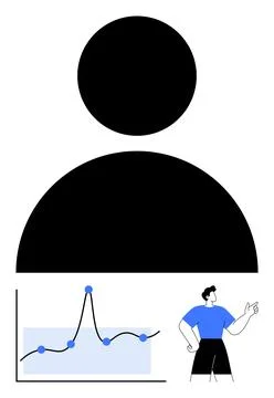 Data Analysis and Personal Growth Symbolized by Graph Arrow and Professiona.. 스톡 일러스트