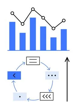 Data Analysis and Process Optimization with Graphs and Flow Diagrams for Bu.. Stock Illustration