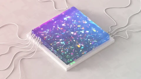 Data analysis and processing 3D isometric render seamless loop animation Video stock 232382178