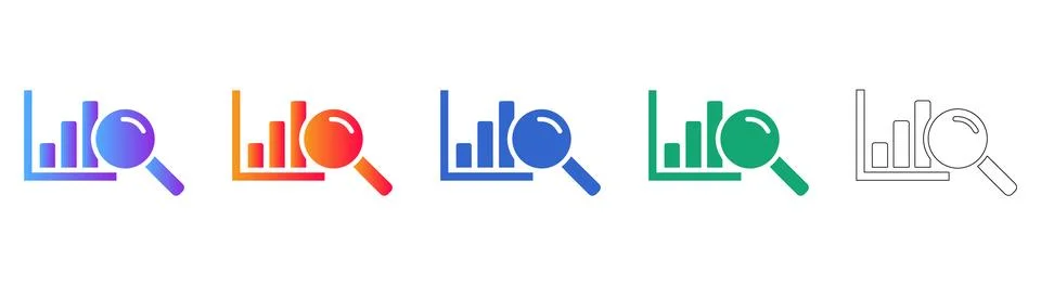 Data Analysis and Research Icon Set イラスト素材