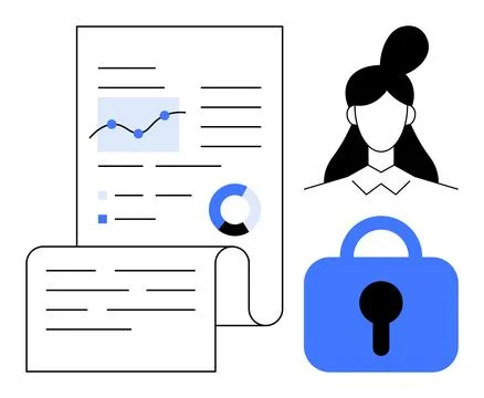 Data Analysis and Security with Professional Representation Stock Illustration