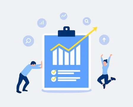 Data analysis and statistics design concept. 库存插图
