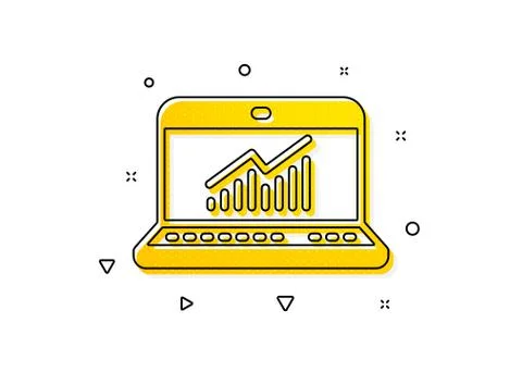 Data Analysis and Statistics icon. Computer. Vector Illustrazione stock