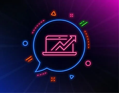 Data Analysis and Statistics line icon. Computer. Vector Illustrazione stock