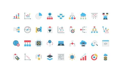 Data analysis and statistics presentation of analyst, chart diagram report color イラスト素材