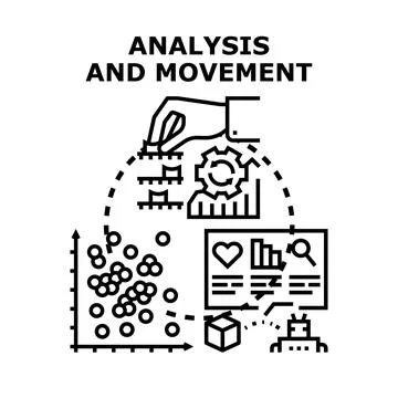 Data analysis and strategic movement planning concept 库存插图