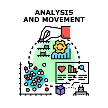 Data analysis and strategic movement planning concept Stock Illustration
