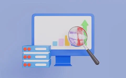 Data analysis and system reporting, Server analytics monitoring dashboard Stock Illustration