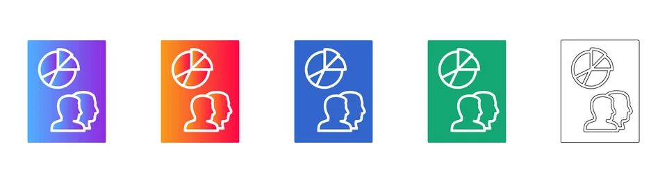 Data Analysis And Team Icon Set Stock Illustration