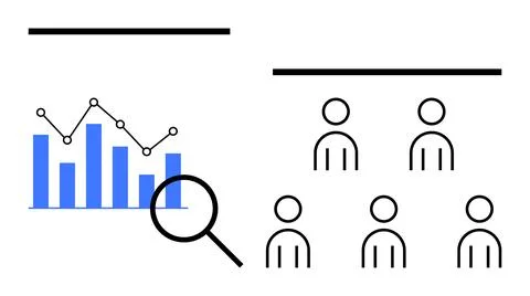 Data Analysis and Team Management Concepts of Evaluation and Employee Organ.. Stock Illustration