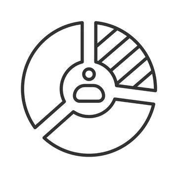 Data analysis and user demographics, icon in line design. Chart, pie, data Stock Illustration