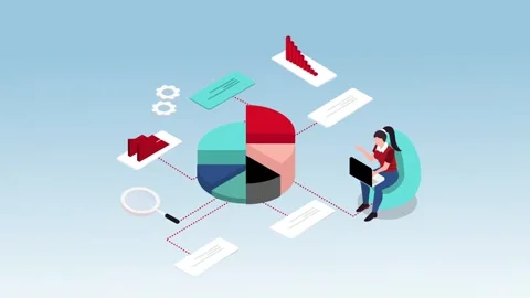 Data Analysis and Visualization 3d animation cartoon Video stock 302529680