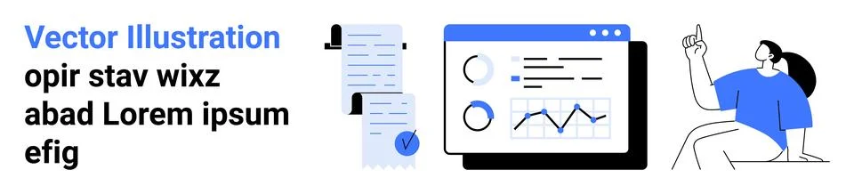 Data Analysis and Workflow Management with Graphs, Documents, and Professiona Stock Illustration