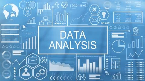 Data Analysis, Animated Typography Illustrazione stock