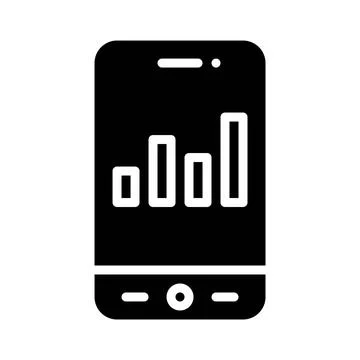 Data Analysis App icon, Mobile application vector illustration Stock Illustration