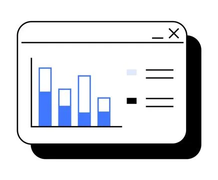 Data Analysis Application Webpage Featuring Bar Graph in Modern Minimalist .. 스톡 일러스트