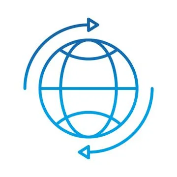 Data analysis, around world financial business, gradient blue line icon イラスト素材