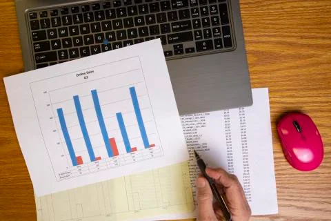 Data Analysis with Bar Chart I Stock Photos