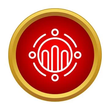 Data analysis bars inside circular network icon Stock Illustration