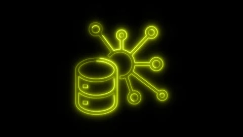 Data Analysis Big Data Outline Icon in HD Video Neon Animation 库存影片 304553828
