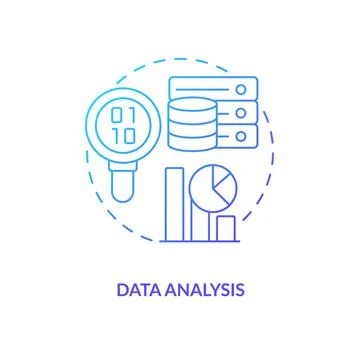 Data analysis blue gradient concept icon 스톡 일러스트