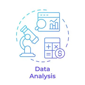 Data analysis blue gradient concept icon Illustrazione stock